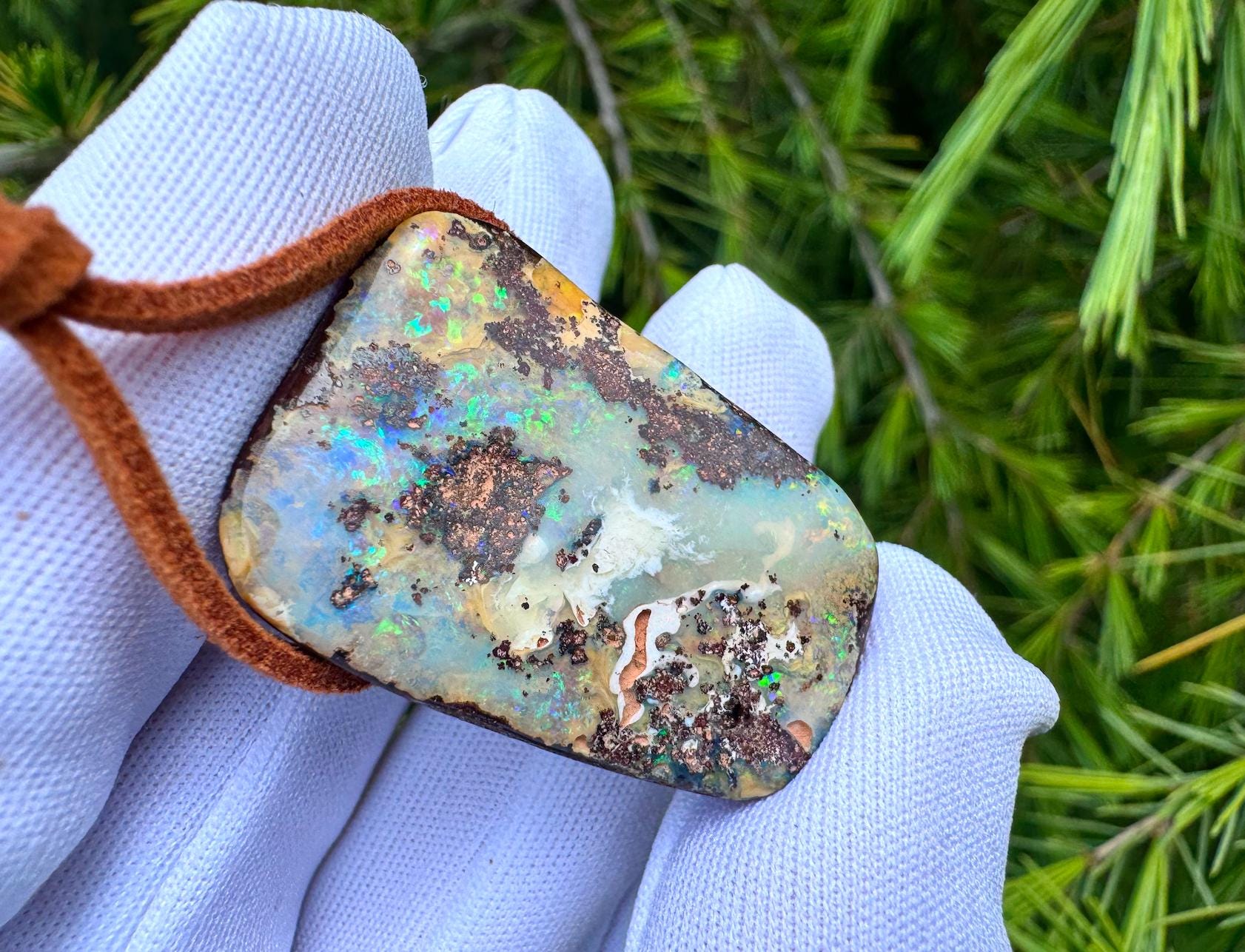 Boulder Opal, 14 Karat Unikat Gold Anhänger Mit 71Ct Highquality Boulder Opal von nAturaIArT