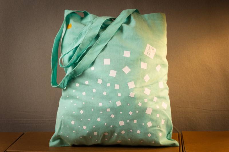 Strandtasche Bermuda Viereck in Mint Grün Jutebeutel Tasche Beutel Mit Flauschigen Motiv - Weiss Für Den Urlaub Am Strand Shopper von naaknaak
