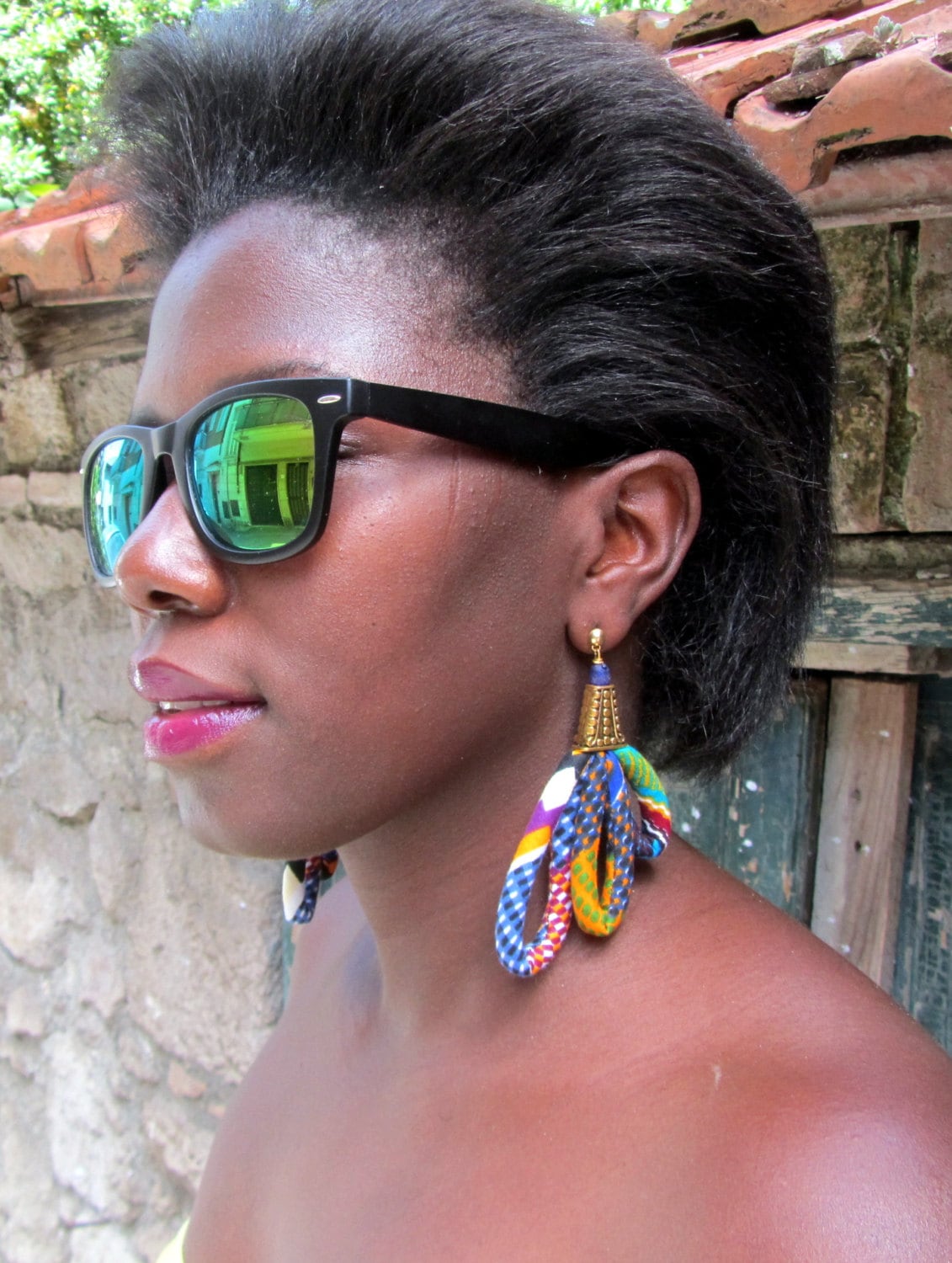 Kente Stampa Orecchini - Tessuto Africano Grande Fiore Bracciale Set Kente Stampa Orecchini - Tessuto Africano Grande Fiore Bracciale Set von nad205