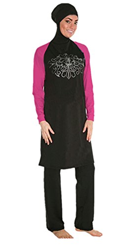 Muslimischen Damen Badeanzug Muslim Islamischen Full Cover Bescheidene Badebekleidung Modest Muslim Swimwear Beachwear Burkini (Int’l – XL, Hijab Connected-4) von nadamuSun