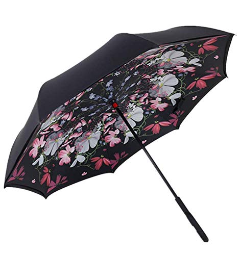 Reversion Regenschirm, Winddichtes Regenschirm umge Folding Double Layer Sunblock Umwelt Bumbershoot Double Layer Inside-Out Umgekehrte Umbrella (N19) von nadamuSun
