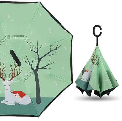 Reversion Regenschirm, Winddichtes Regenschirm umge Folding Double Layer Sunblock Umwelt Bumbershoot Double Layer Inside-Out Umgekehrte Umbrella von nadamuSun