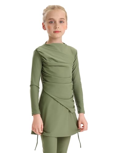 nadamuSun 3PCS Girls Bathing Suit Rash Guard Burkini Swimsuits Kids Modest Muslim Swimwear Long Sleeve(150cm,X13) von nadamuSun