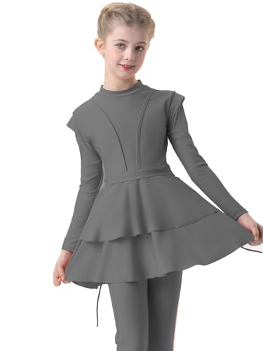 nadamuSun 3PCS Girls Bathing Suit Rash Guard Burkini Swimsuits Kids Modest Muslim Swimwear Long Sleeve(150cm,X5) von nadamuSun
