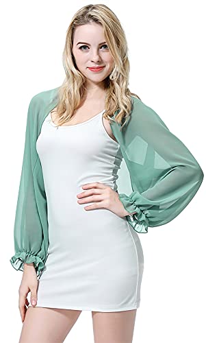 nadamuSun Chiffon Strandtuch Raglanärmel Schal Bolero Shrug Anti-UV Golf Schal Arm Ärmel Sonnenschutz (Green504) von nadamuSun