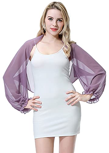 nadamuSun Chiffon Strandtuch Raglanärmel Schal Bolero Shrug Anti-UV Golf Schal Arm Ärmel Sonnenschutz (Purple504) von nadamuSun