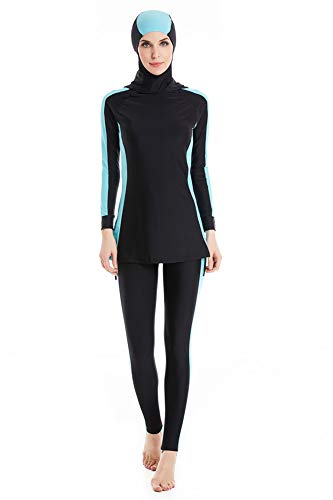 nadamuSun Muslim Swimsuits for Women Long Sleeve Islamic Burkini Full Cover Swimwear(8XL, X14) von nadamuSun