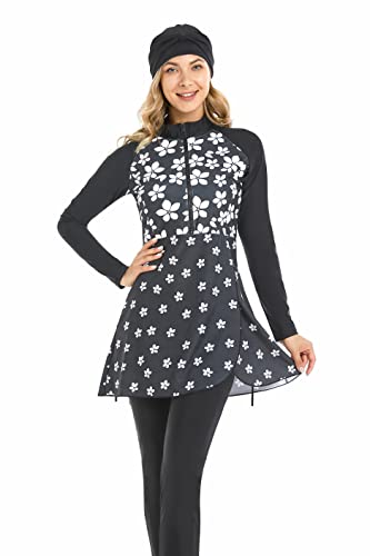 nadamuSun Muslim Swimsuits for Women Modest Islamic Arabic Swimwear Burkini Full Cover Bathing Suits(4XL, X10) von nadamuSun
