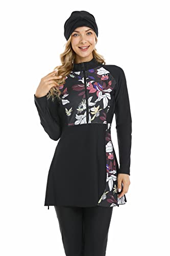 nadamuSun Muslim Swimsuits for Women Modest Islamic Arabic Swimwear Burkini Full Cover Bathing Suits(5XL, X9) von nadamuSun