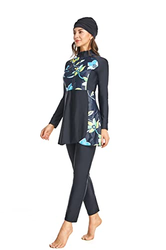 nadamuSun Muslim Swimsuits for Women Modest Islamic Arabic Swimwear Burkini Full Cover Bathing Suits(L, X20) von nadamuSun