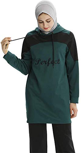 nadamuSun Muslim Trainingsanzug Set Jumper Hoodie Sportswear Islamischer Trainingsanzug Muslimah Sweatshirt Outdoor Color Sportanzug (Green, XXL) von nadamuSun