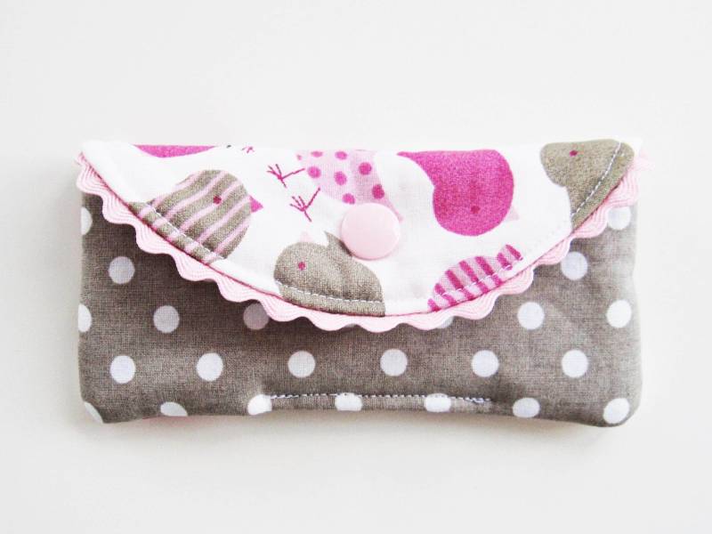 Pillentasche "Vögel' Taupe von nadelspinnereiwerk