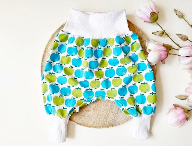 Pumphose "Simply Apples' Retro Hamburger Liebe Gr. 68/74 Türkis von nadelspinnereiwerk