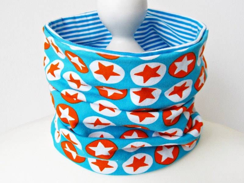 Schlupfschal Bio Sterne Türkis von nadelspinnereiwerk