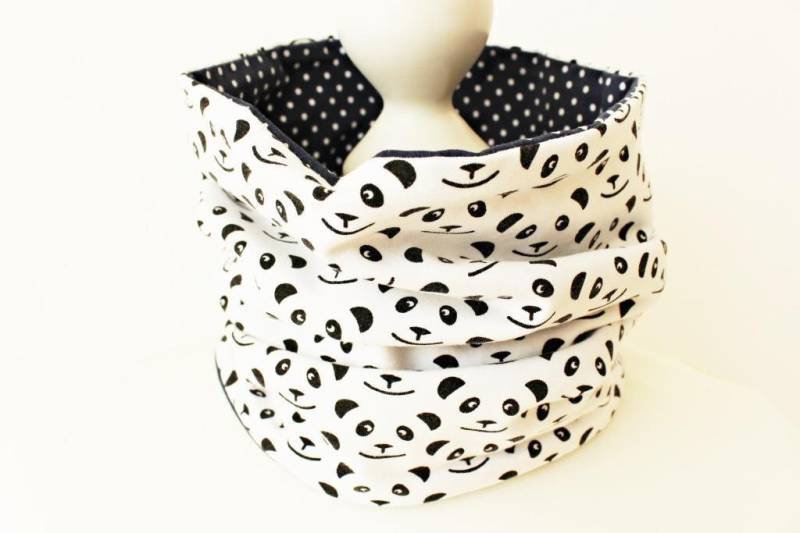 Schlupfschal Ku 45-49 Pandas Weiß von nadelspinnereiwerk