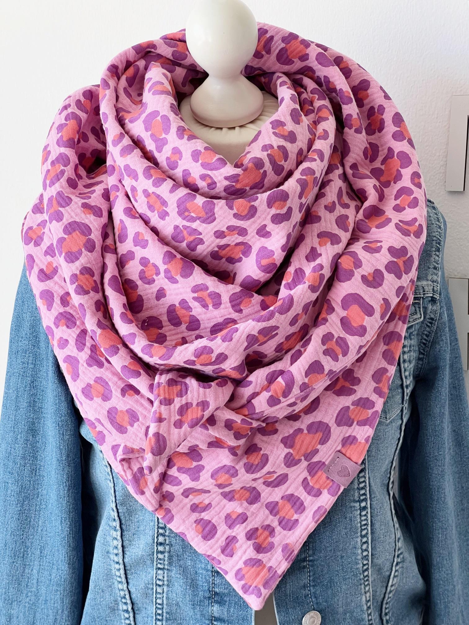xxl Musselin Tuch "Animal Skin' Erwachsene Dreieckstuch Doppellagig Halstuch Pink xxl Musselin Tuch "Animal Skin' Erwachsene Dreieckstuch Doppellagig Halstuch Pink von nadelspinnereiwerk