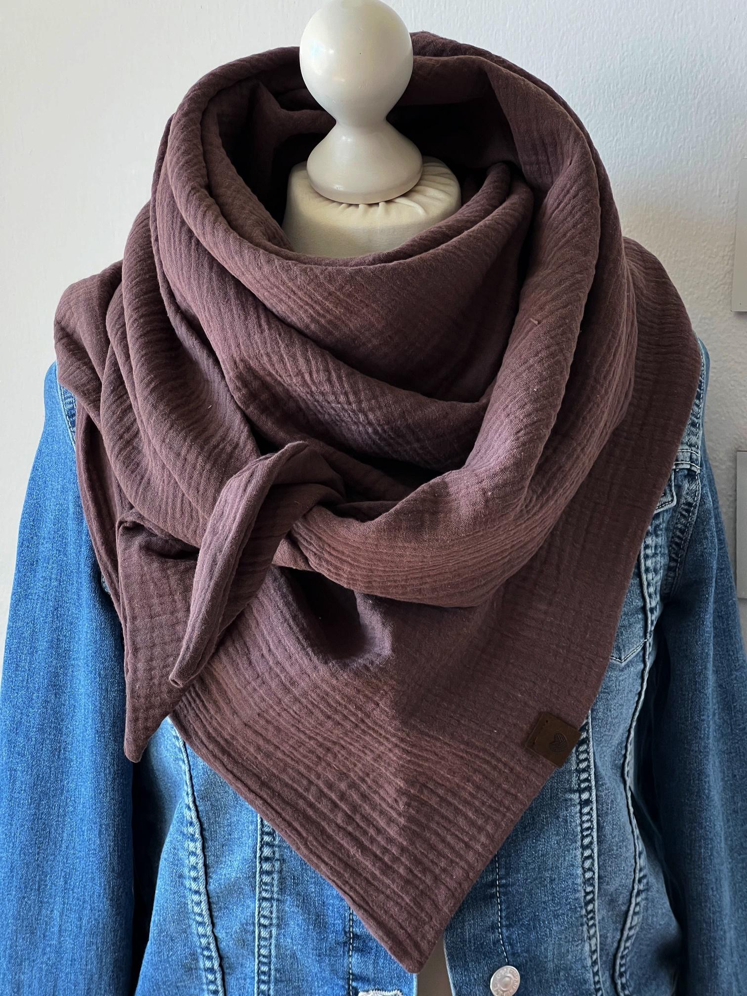 xxl Musselin Tuch "Uni' Erwachsene Dreieckstuch Doppellagig Halstuch Dusty Brown xxl Musselin Tuch "Uni' Erwachsene Dreieckstuch Doppellagig Halstuch Dusty Brown von nadelspinnereiwerk