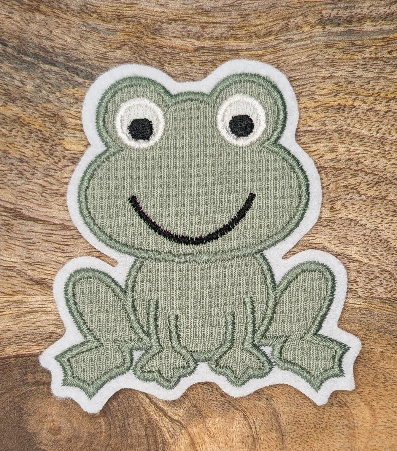 Patch/Applikation/Aufnäher/Bügelbild - Frosch, Froschkönig Grün, Hellgrün, Natur von nadelunikat