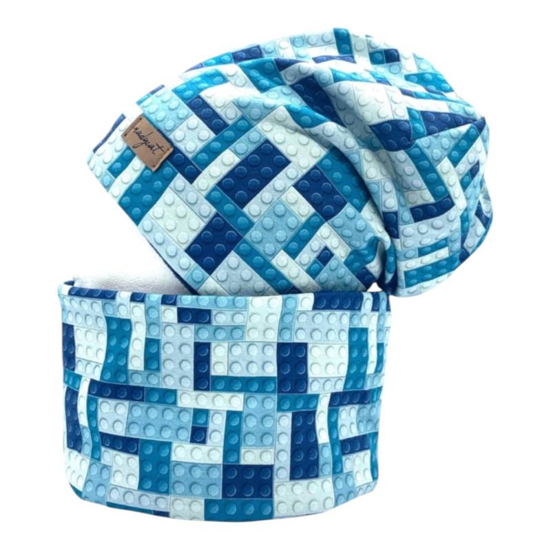 Bausteine Brick, Beanie Mit Passendem Loop Oder Je Einzeln, Winter Set, Übergangs Frühlings Geschenk Für Weihnachten von nadycat