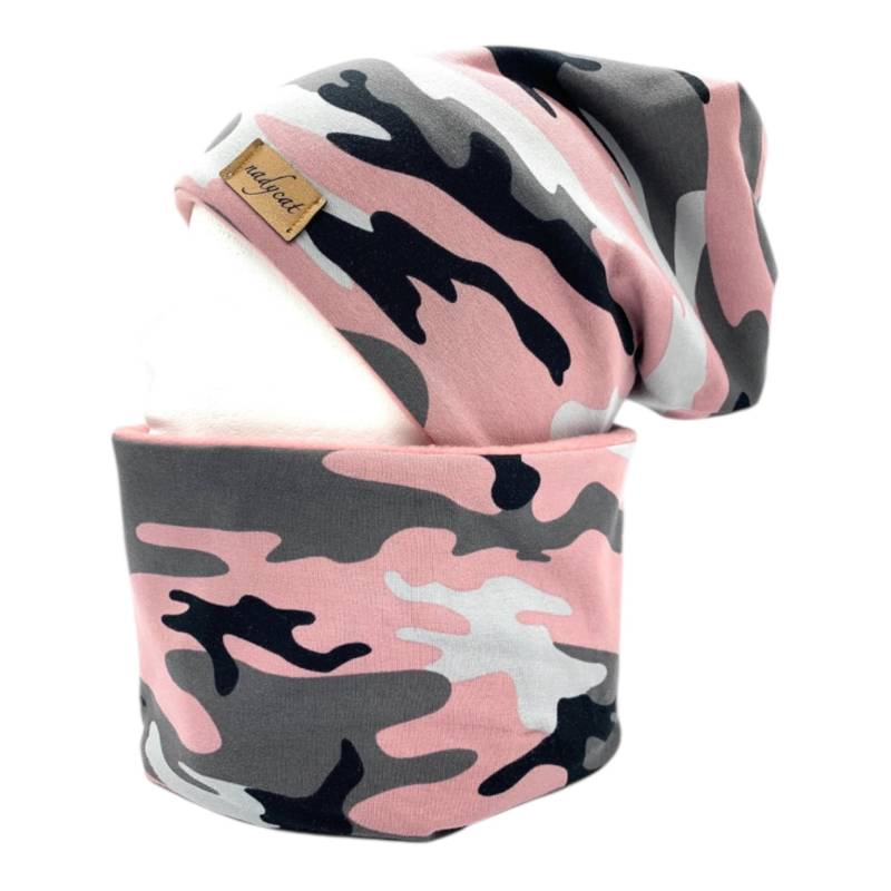Camouflage Rosa, Beanie Mit Passendem Loop Oder Einzeln, Winter Set, Übergangs Mützen Geschenk Für Weihnachten von nadycat