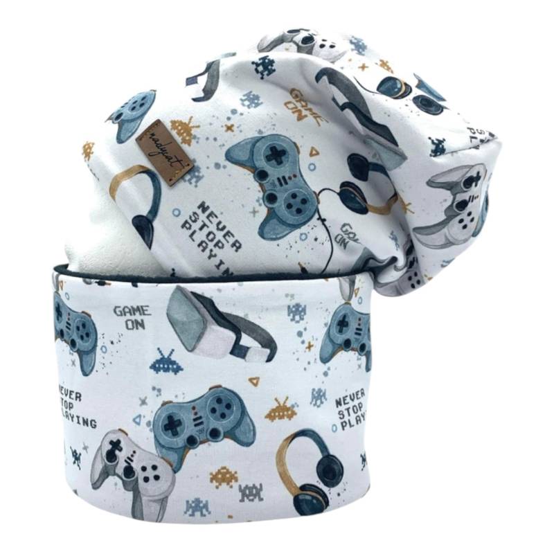 Digital Games, Beanie Mit Passendem Loop Oder Je Einzeln, Winter Set, Übergangs Mützen Geschenk Für Weihnachten von nadycat