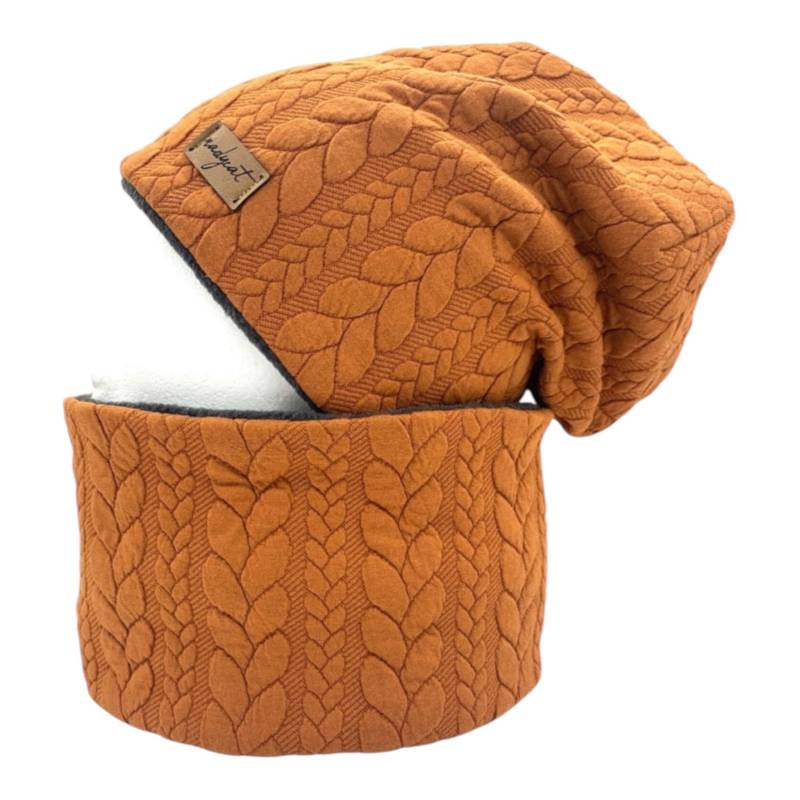 Zopf & Style Cognac, Beanie Mit Passendem Loop Oder Einzeln, Winter Set, Übergangs Mützen Geschenk Zu Weihnachten von nadycat