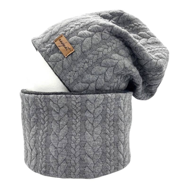 Zopf & Style Grau, Beanie Mit Passendem Loop Oder Einzeln, Winter Set, Übergangs Mützen Geschenk Zu Weihnachten von nadycat