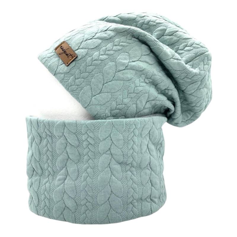 Zopf & Style Meer Grün, Beanie Mit Passendem Loop Oder Einzeln, Winter Set, Übergangs Mützen Geschenk Zu Weihnachten von nadycat