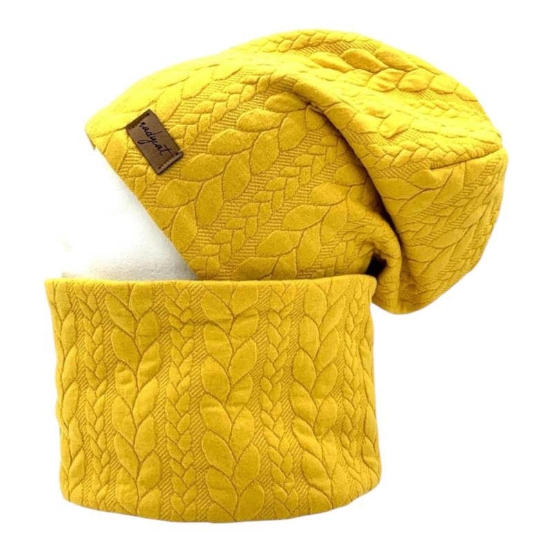 Zopf & Style Ocker, Beanie Mit Passendem Loop Oder Einzeln, Winter Set, Übergangs Mützen Geschenk Zu Weihnachten von nadycat