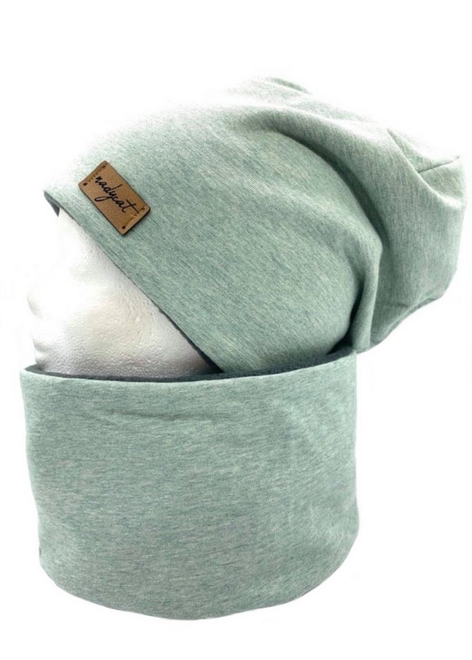 nadycat Beanie MINT meliert UNI (2-St., Beanie & Loop) handgefertigt aus der Lausitz von nadycat