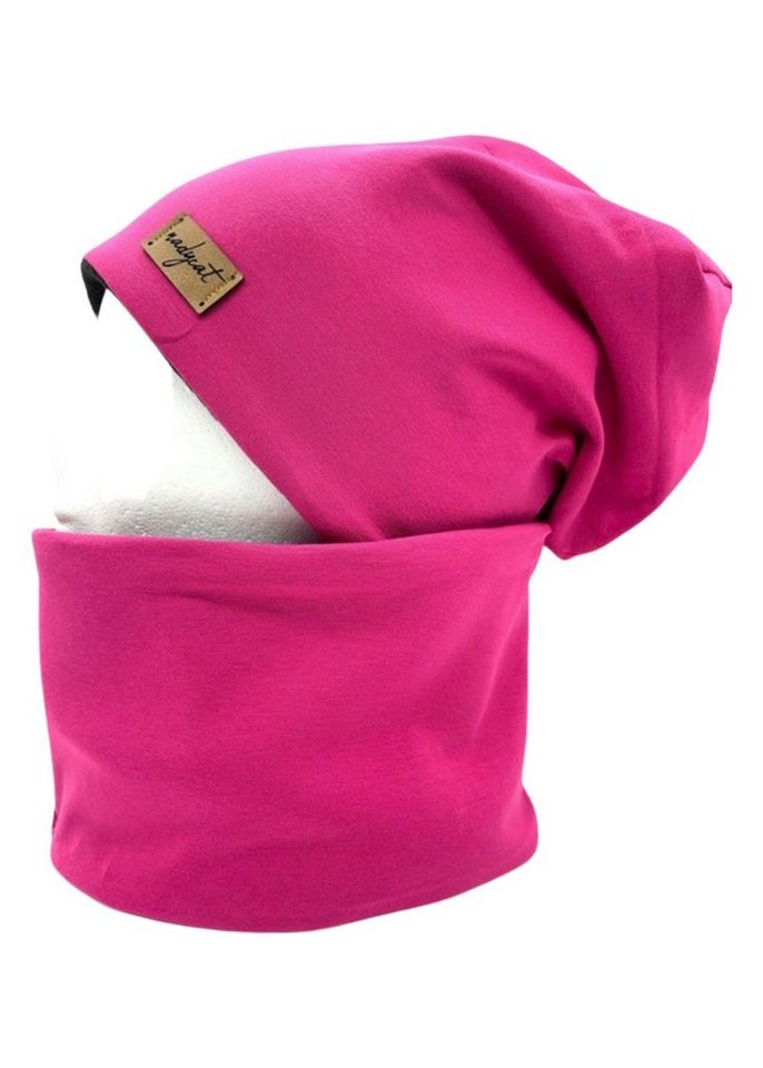 nadycat Beanie PINK UNI (2-St., Beanie & Loop) handgefertigt aus der Lausitz von nadycat