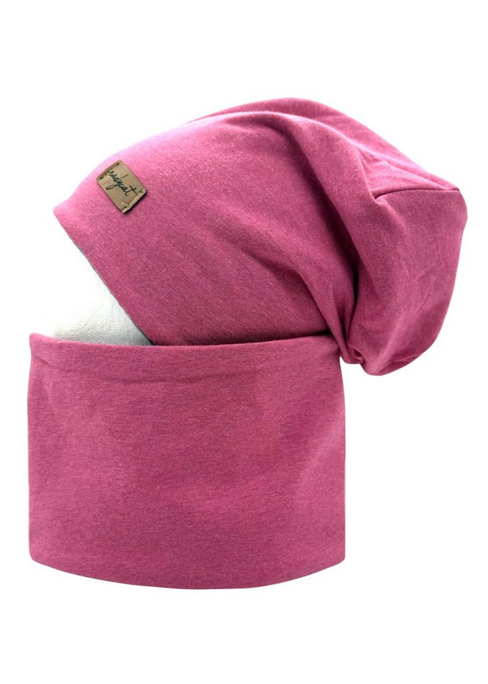 nadycat Beanie PINK meliert UNI (2-St., Beanie mit passendem Loop) handgefertigt aus der Lausitz von nadycat