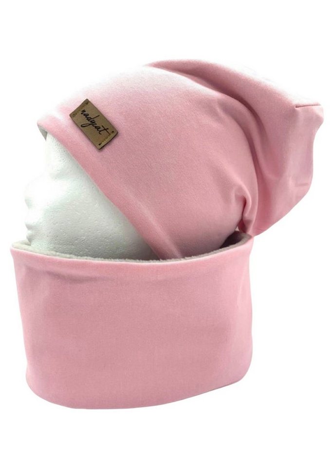 nadycat Beanie ROSA UNI (2-St., Beanie & Loop) handgefertigt aus der Lausitz von nadycat