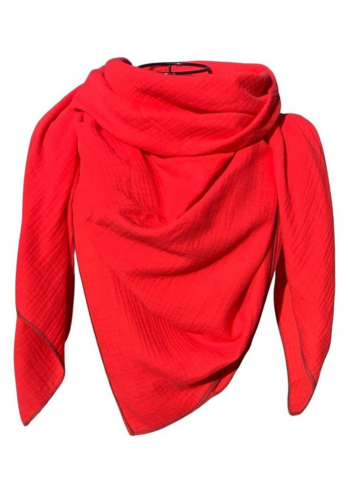 nadycat Modetuch XXL Musselintuch Kinder / Damen XXL, UNI rot, (1-St), handgefertigt aus der Lausitz von nadycat