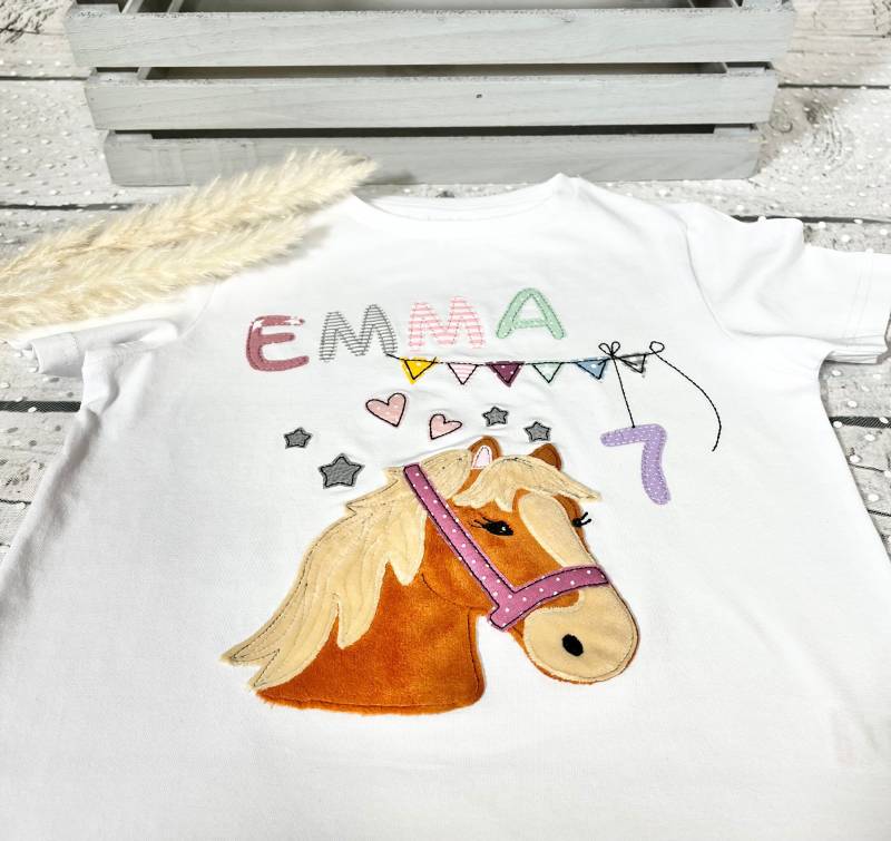 Mädchen Geburtstagsshirt Mit Flauschigem Pferd Lulu von naehdesigns