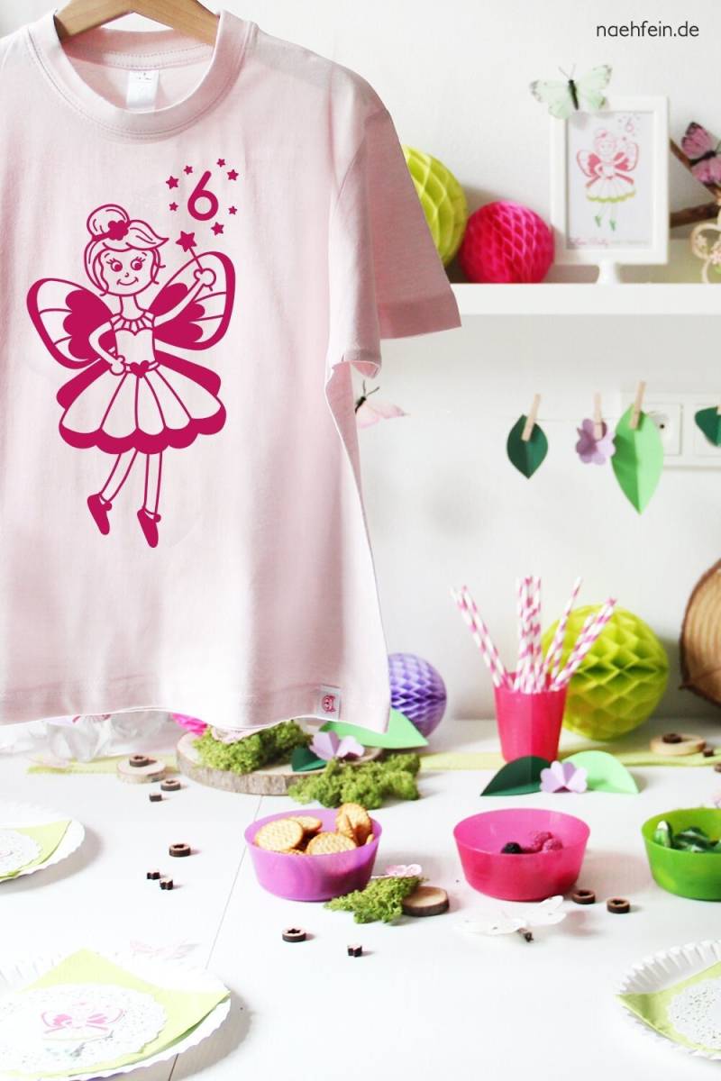 Geburtstagsshirt Mädchen | 6 Jahre Feen Party - T-Shirt Kindergeburtstag Mit Zahl Geburtstag Shirt von naehfeinBerlin