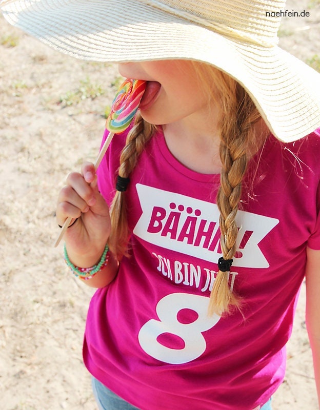 Geburtstagsshirt Mädchen | Bäähm 8 Jahre - Kinder T-Shirt Kindergeburtstag Geburtstag 1- 10 von naehfeinBerlin