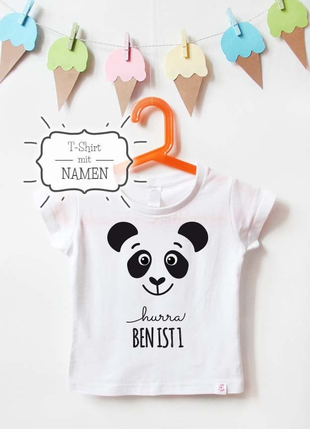 Geburtstagsshirt Mit Namen Panda 1 Jahr Geburtstags Shirts Für Kinder Personalisiertes Geschenk Zum Geburtstag von naehfeinBerlin