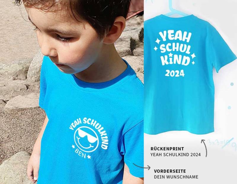 T-Shirt Schulkind 2024 | Sonnenbrille Design Mit Coolem Rückenprint - Namen Jungen & Mädchen von naehfeinBerlin