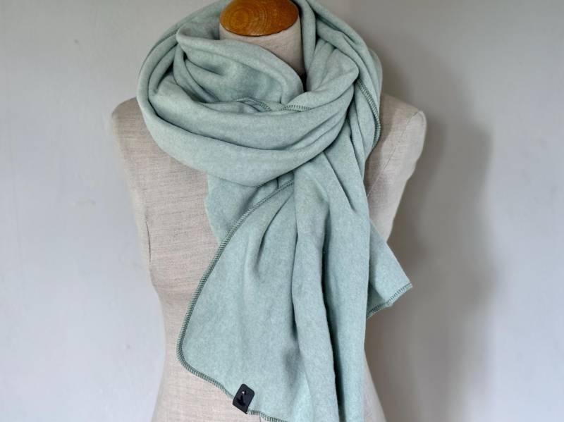 Bio Baumwolle Schal Xxl Wickelschal Mint Grün Pastell Baumwolltuch Halstuch Business Stola Winter Fleece Warm Kuschelig Weich Natur von naehkombinat