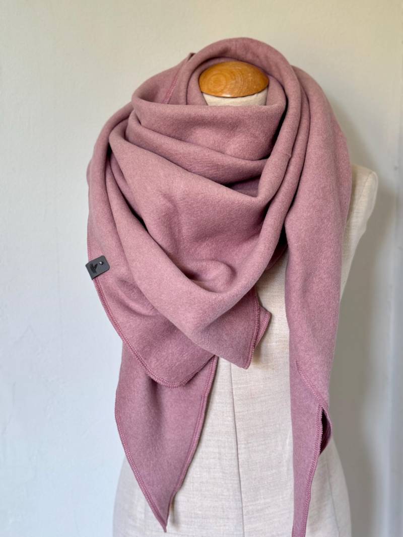 Dreieckstuch Aus Baumwollfleece | Kuscheliges Halstuch Weich Großes Tuch Geschenk Für Sie Handmade Altrosa Cozy Cotton Scarf Dreieckstuch Aus Baumwollfleece | Kuscheliges Halstuch Weich Großes Tuch Geschenk Für Sie Handmade Altrosa Cozy Cotton Scarf von naehkombinat