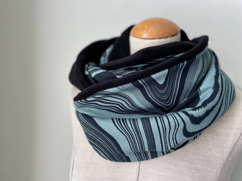 Loop Schlauchschal Loopschal Scarf Schilf Grün Jersey Schwarz von naehkombinat