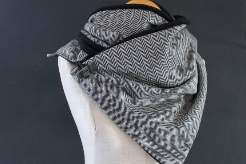 Wickelschal Dreieckstuch Fishbone Scarf Wrap Scarf, Triangular Loop Scarf von naehkombinat