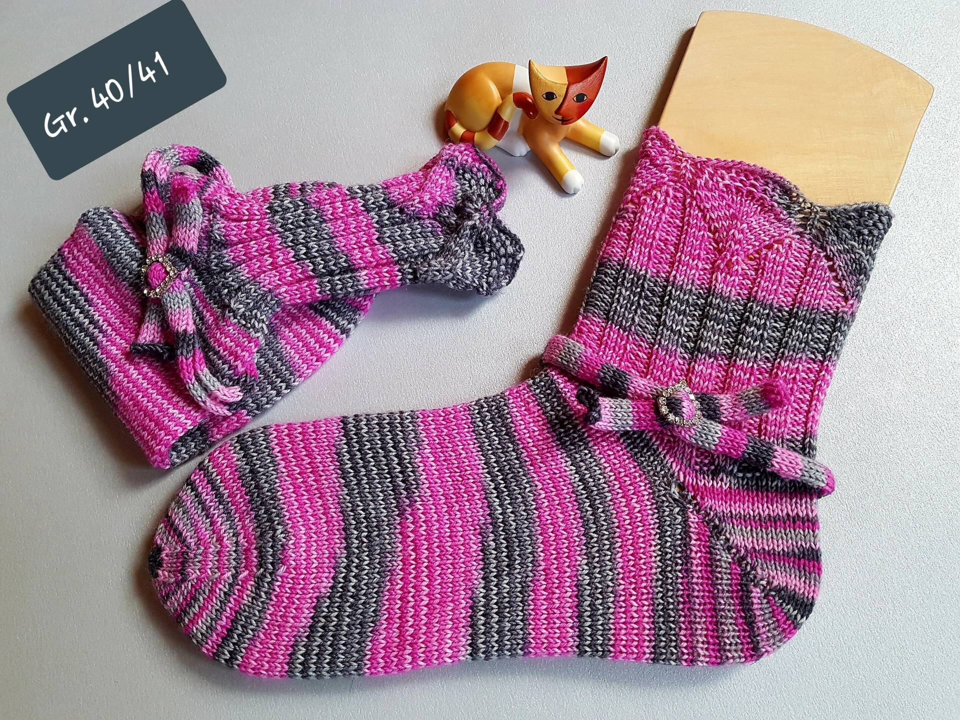 Handgestrickte Socken Gr. 40/41 von naehmaschinerie