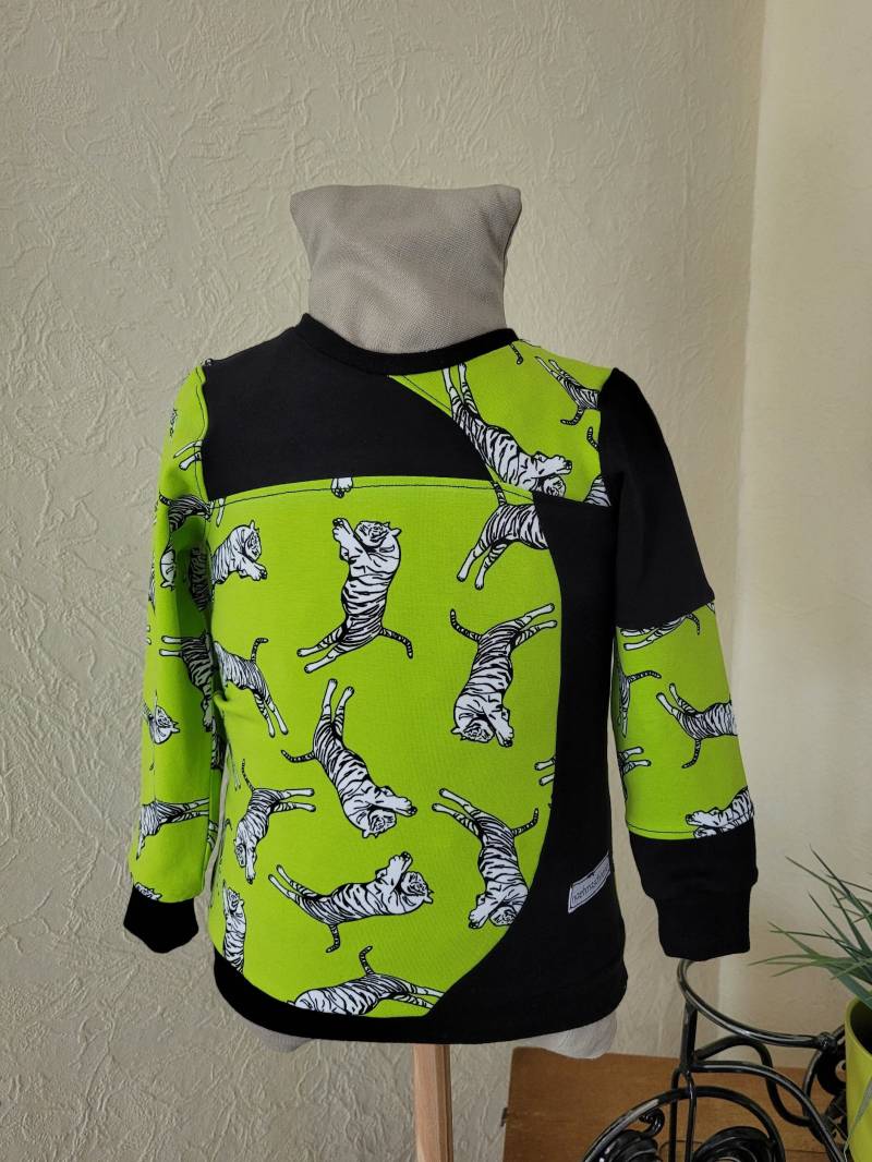 Langarmshirt Kinder Tiger Gr. 98 von naehmaschinerie