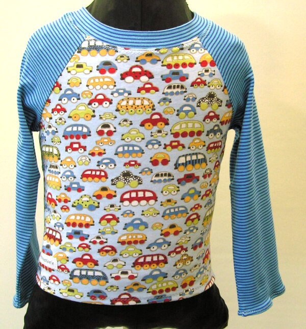 Langarmshirt Kinder Töff in Blau Gr. 110 von naehmaschinerie