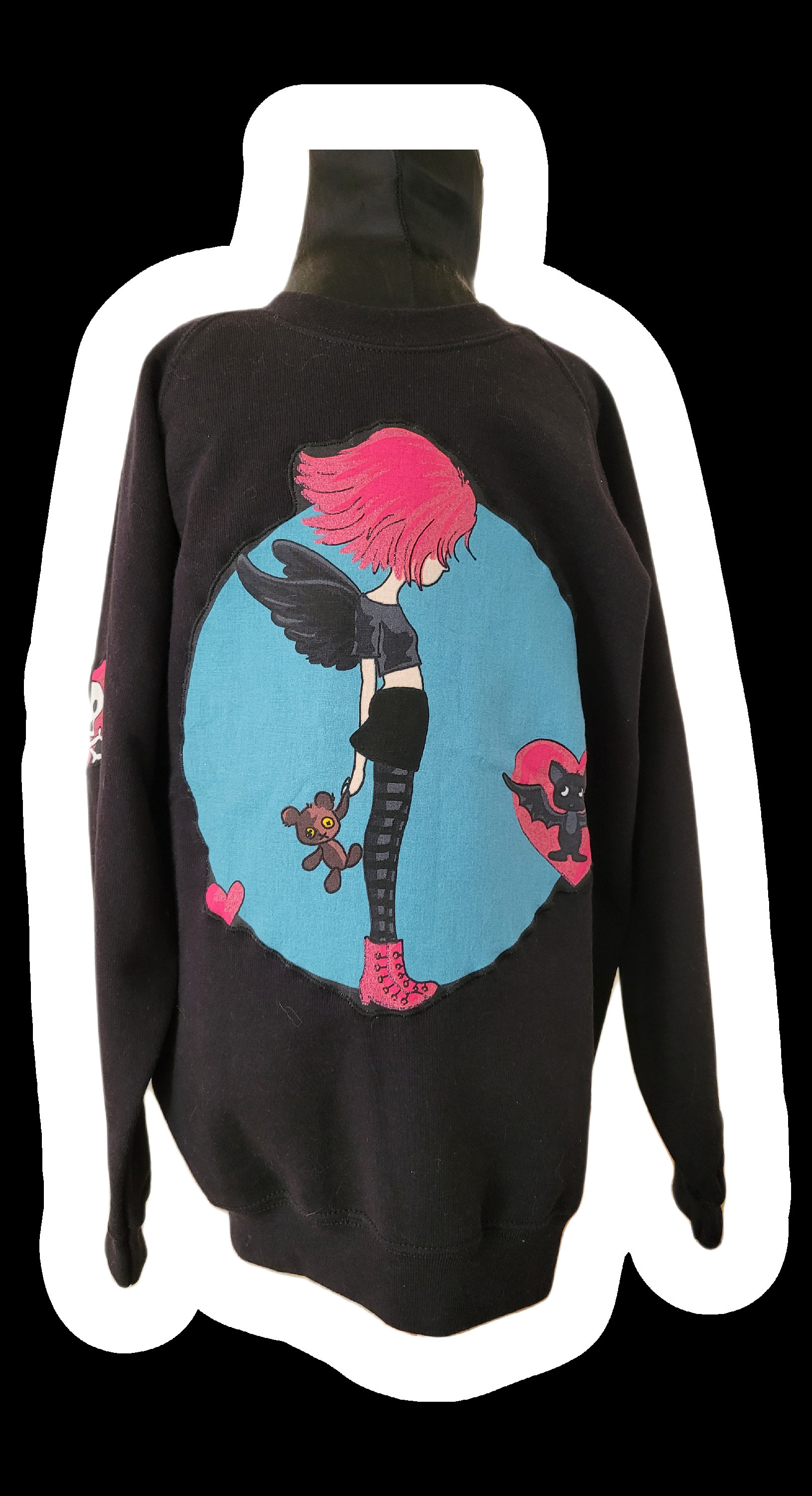 Pulli Dark Prizess Auf Schwarz Gr. 140 von naehmaschinerie