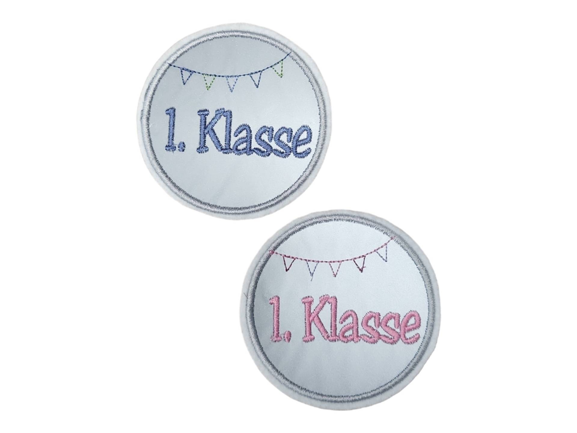 Reflektierender Aufnäher Kletti Schulkind 2023 Button Anhänger von naehschaetzchen