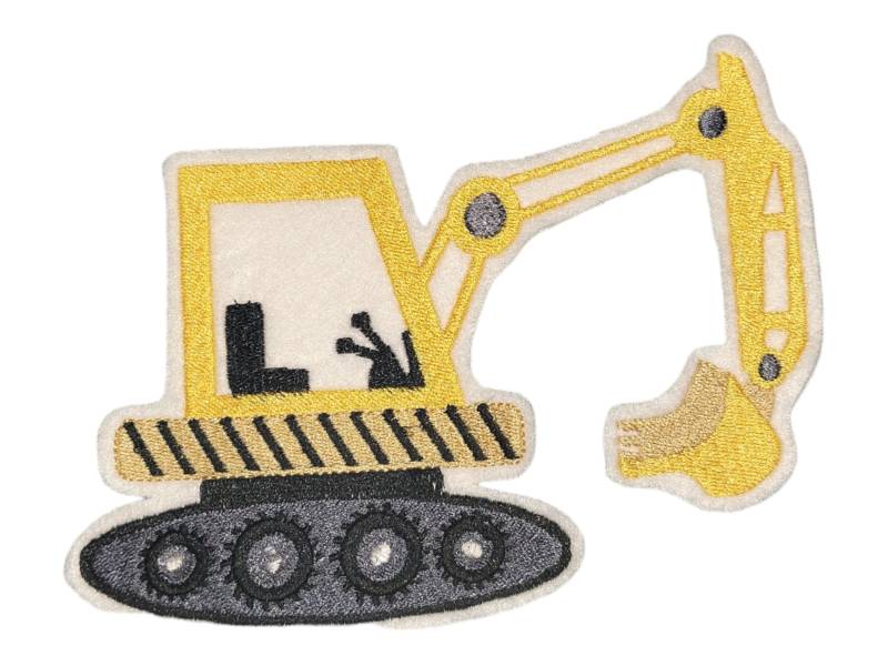 xl Bagger Aufnäher Schaufelbagger Applikation von naehschaetzchen