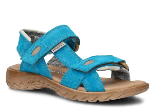 NAGABA - Damen Sandalen - Bequeme Ledersandalen Sommer für Frauen - Verstellbare Klettverschlüsse, Flat Sandal, Veloursleder, Einlegesohne aus Leder, Hoher Komfort, Leichte, Modell 168 – Seefarbe – 38 NAGABA - Damen Sandalen - Bequeme Ledersandalen Sommer für Frauen - Verstellbare Klettverschlüsse, Flat Sandal, Veloursleder, Einlegesohne aus Leder, Hoher Komfort, Leichte, Modell 168 – Seefarbe – 38 von nagaba